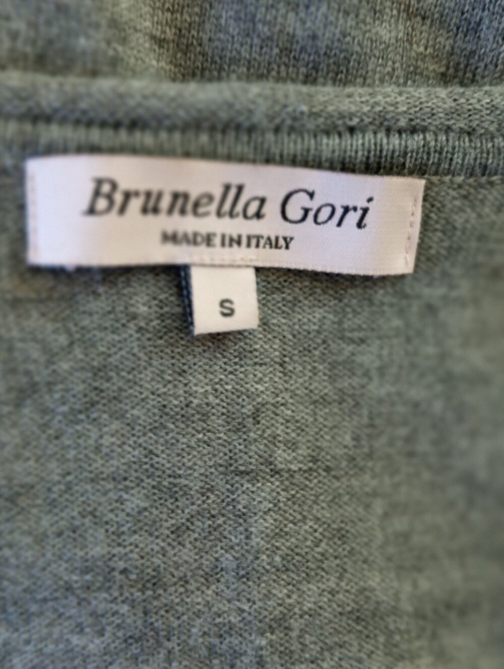 BRUNELLA GORI [Italy] Extra Fine Merino Wool V-Neck Sweater Gray | S - Picture 9 of 9
